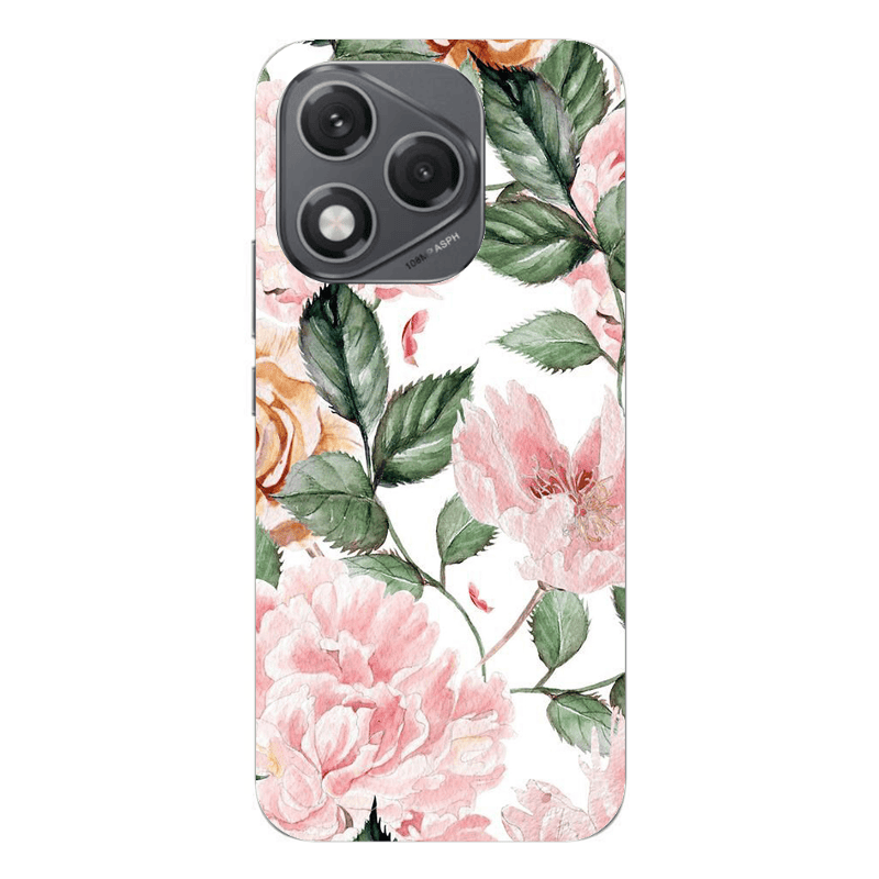 Honor 400 Lite Pink rose and laves Transparent Silicone TPU Θήκη